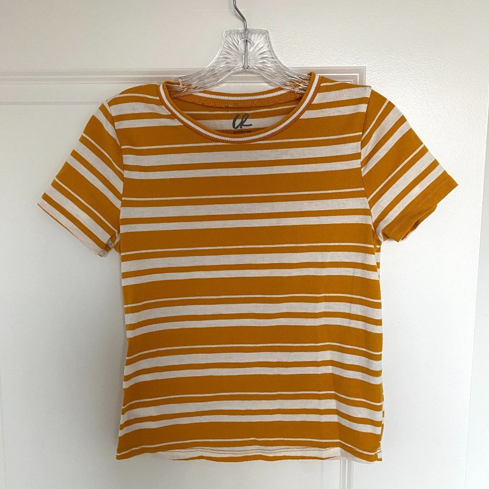Charlotte Russe Mustard Striped Tshirt